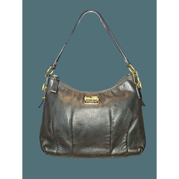 Coach Madison Y2K Classic Pleated Detail Demi Leather Hobo Black Shoulder Bag - Picture 1 of 14